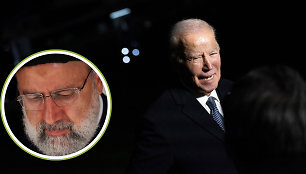 Irano prezidentas Ebrahimas Raisi ir JAV prezidentas Joe Bidenas