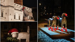 Kalėdos pažadino Vilniaus skulptūras