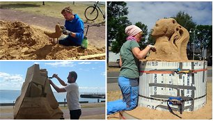 Menas iš smėlio: Juodkrantėje gimsta įspūdingos skulptūros