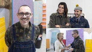 Aurimo Juodi&scaron;kio paveikslų paroda i&scaron; i&scaron; pintų ir dažytų popieriaus juostelių