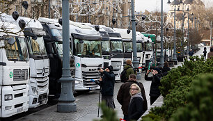 Lietuvos vežėjų asociacijos protestas prie Seimo