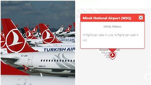 &bdquo;Turkish Airlines&ldquo; didina skrydžių skaičių į Minską &ndash; skris net 14 k. per savaitę