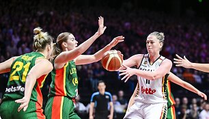 Belgijos rinktinė su Emma Meesseman (de&scaron;inėje) prie&scaron;akyje gins Europos čempionių titulą.