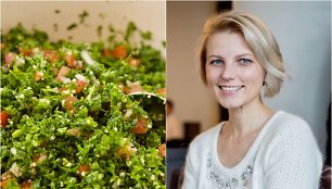 Dangira &Scaron;ima&scaron;iutė ir jos gamintos lapinio kopūsto salotos tabulė