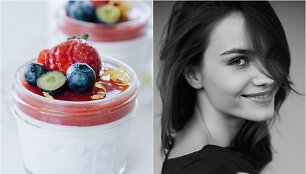 Julija Steponavičiūtė ir jos ruo&scaron;ta vegani&scaron;ka kokosinė &bdquo;panna cotta&ldquo;