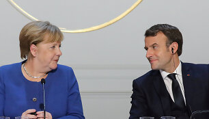 Angela Merkel ir Emmanuelis Macronas