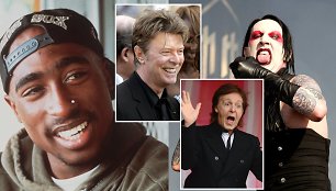 Tupacas Shakuras, Davidas Bowie, Marilyn Mansonas, Paulas McCartney