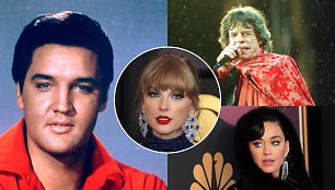 Elvis Presley, Taylor Swift, Mickas Jaggeris, Katy Perry 