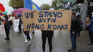 Paramos Honkongui mitingas Amsterdame
