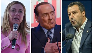 Giorgia Meloni, Silvio Berlusconi ir Matteo Salvini