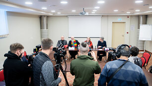 Lietuvos piliečių delegacijos, grįžusios i&scaron; Baltarusijos, spaudos konferencija