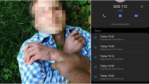Sutramdytas vaikinas ir skambučių pagalbos telefono numeriu i&scaron;klotinė
