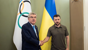 IOC prezidentas Thomas Bachas ir Volodymyras Zelenskis