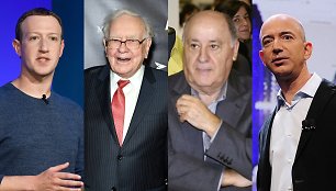 Markas Zuckerbergas, Warrenas Buffettas, Amancio Ortega, Jeffas Bezosas
