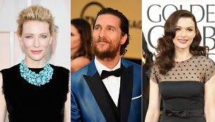 Cate Blanchett, Matthew McConaughey ir Rachel Weisz