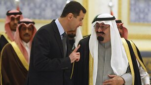 Sirijos prezidentas Basharas al-Assadas ir Saudo Arabijos karalius Abdullah bin Abdulazizas (2009 m.)