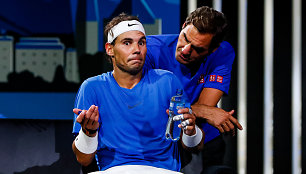 Rafaelis Nadalis ir Rogeris Federeris „Laver Cup“ turnyre 2019 metais