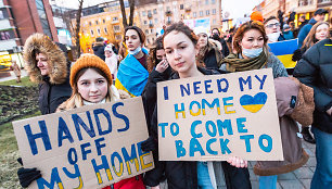 Klaipėdiečiai išreiškė solidarumą su ukrainiečiais.