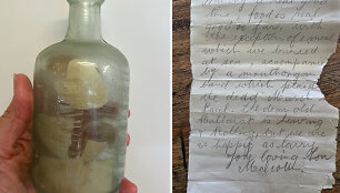 Australijoje rastas butelis su Pirmojo pasaulinio karo karių lai&scaron;kais