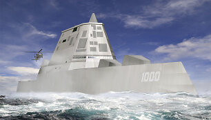 Moderniausias amerikiečių eskadrinis minininkas &bdquo;USS Zumwalt&ldquo; &ndash; nematomas radarams