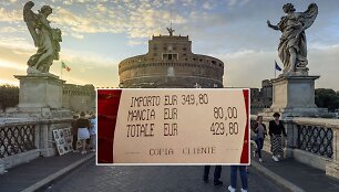 Turistams Romoje už žuvį ir spagečius pateikta 430 Eur sąskaita