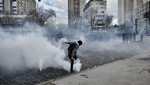 Protestas prieš pensijų reformą Paryžiuje