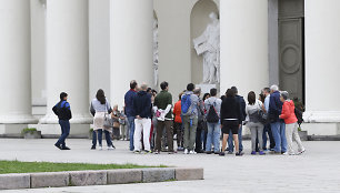 Turistai Vilniaus senamiestyje