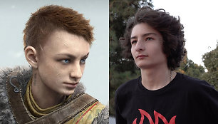 Sunny Suljic ir jo personažas žaidime „God of War“