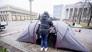 Yolana Slu&scaron;nys pasiryžusi gyventi prie Seimo