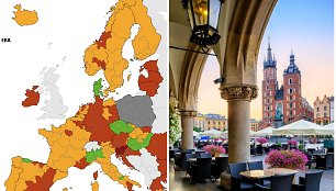 Sergamumas COVID-19 Europos šalyse. Rugsėjo 23 d.