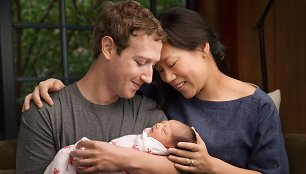 Markas Zuckerbergas ir Priscilla Chan su dukra Max