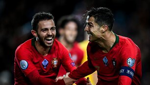 Bernardo Silva ir Cristiano Ronaldo