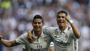 Jamesas Rodriguezas ir Cristiano Ronaldo