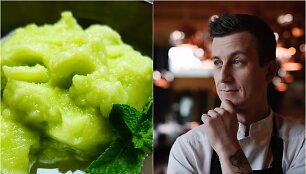 Justinas Kapkovičius ir jo gaminta agurkų granita