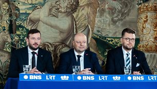 Spaudos konferencija Valdovu rumuose / BNS nuotr.