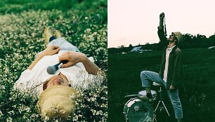 Adas Gecevičius ir psichodelinio roko ir indie folkroko grupės &bdquo;Garbanotas&ldquo; vokalistas &Scaron;arūnas Joneikis, &scaron;iame duete prisistatantis &Scaron;aruko vardu, pristato prie&scaron; daug metų gimusį kūrinį &bdquo;Nukrito saulė&ldquo;