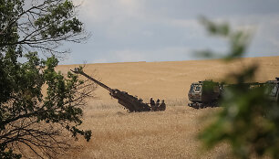 Ukrainos kariai netoli fronto linijos