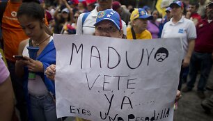Protestai Venesueloje prie&scaron; Nicolasą Maduro.