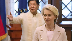 Filipinų prezidentas Ferdinandas Marcosas jaunesnysis ir Europos Komisijos vadovė Ursula von der Leyen