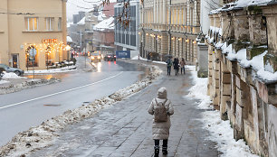 Slidūs šaligatviai Gruodžio 22-osios rytą