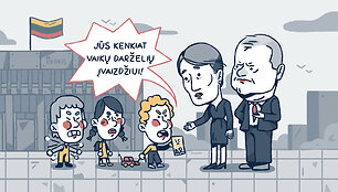 Seimo ir vaikų darželio akistata. Idėjos autorius Andrius Zimaitis, nupie&scaron;ė Ignas Krakys
