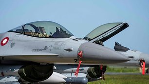 2023 m. gegužės 25 d. Danijos naikintuvas F-16.