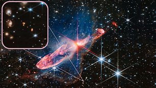 Jameso Webbo kosminis teleskopas didelės skiriamosios gebos artimojoje infraraudonojoje šviesoje užfiksavo netikėtą vaizdą. 