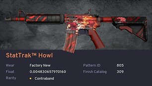 „M4A4 | Howl“ „skinas“