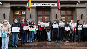 Užupio gimnazijos bendruomenės protestas
