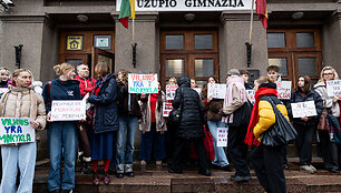 Užupio gimnazijos bendruomenės protestas