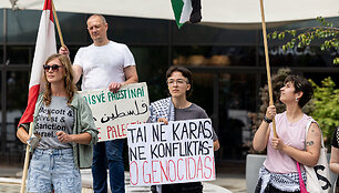 Demonstracija prie&scaron; badą Gazoje