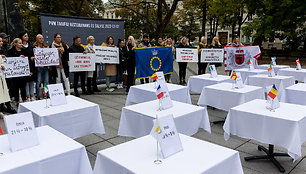 Lietuvos viešbučių ir restoranų asociacijos surengtas protestas 