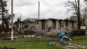 Sudegintos gyvenvietės išlaisvintoje Charkivo srityje