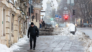 Slidūs šaligatviai Gruodžio 22-osios rytą